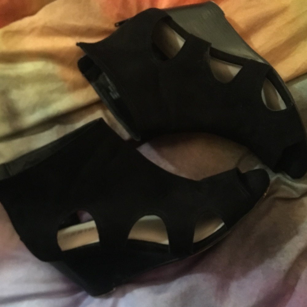 Torrid suede peep toe wedge